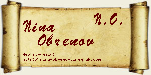 Nina Obrenov vizit kartica